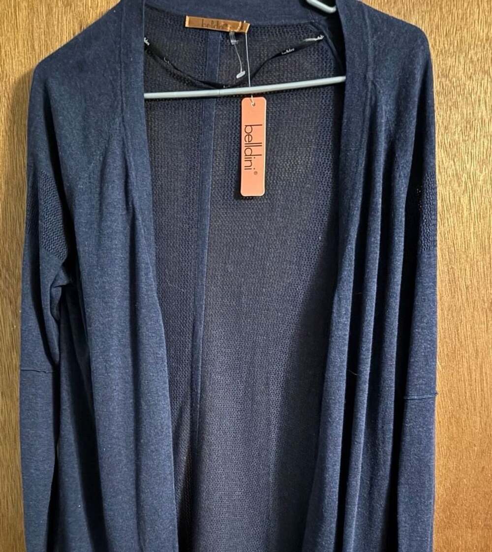 Belldini Open Front Longline Knit Cardigan Sweater Large